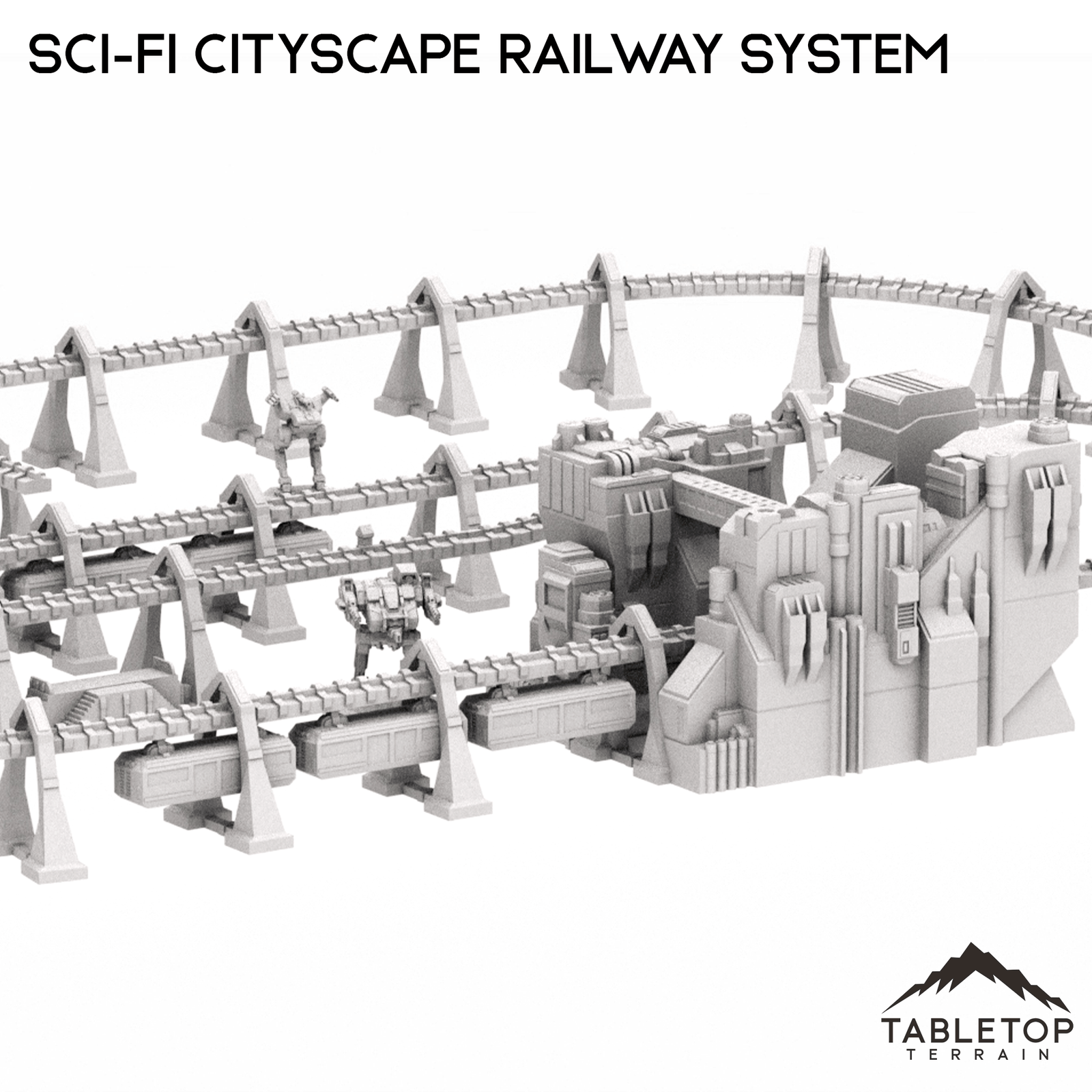 6mm Sci-Fi Cityscape Elevated Rail System