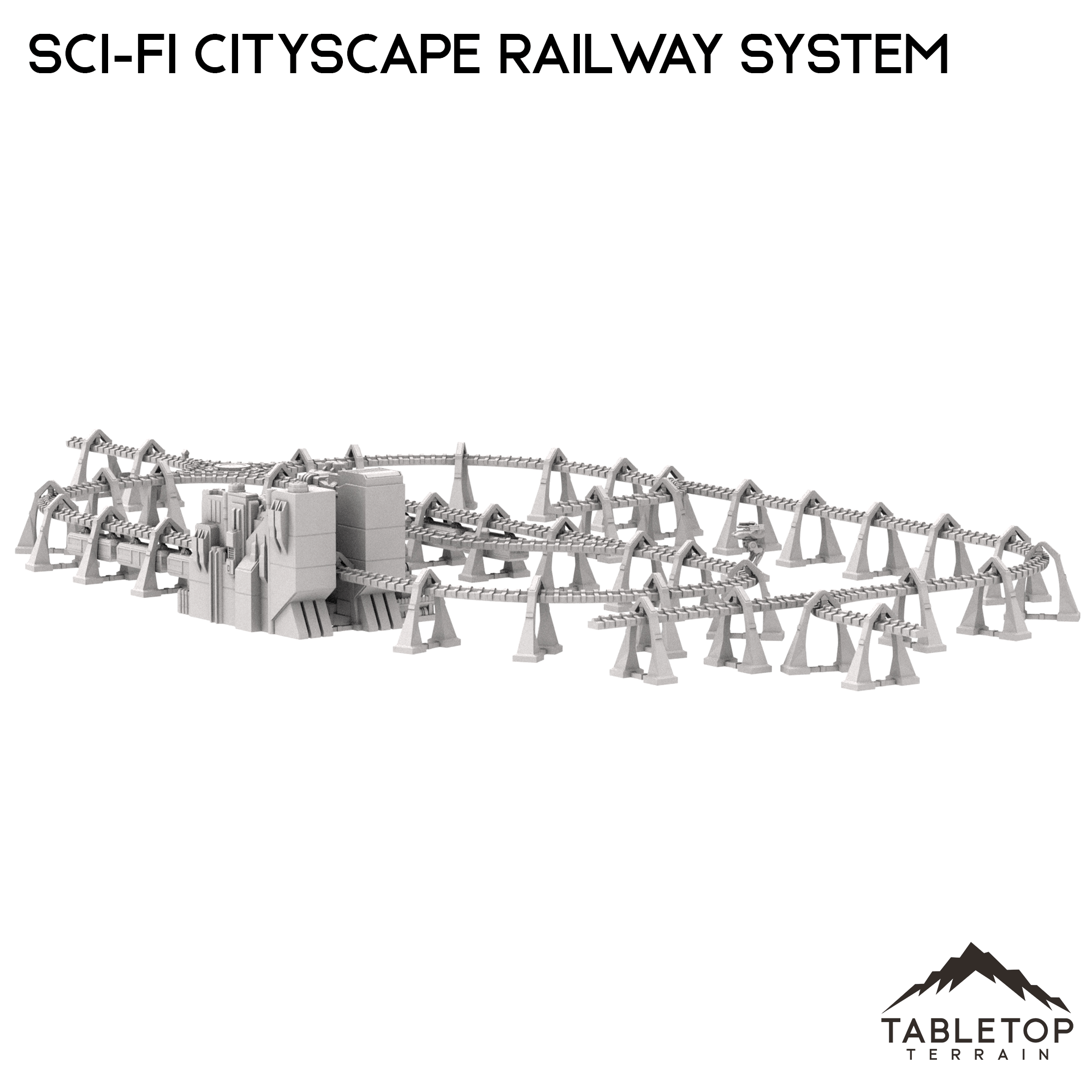 6mm Sci-Fi Cityscape Elevated Rail System