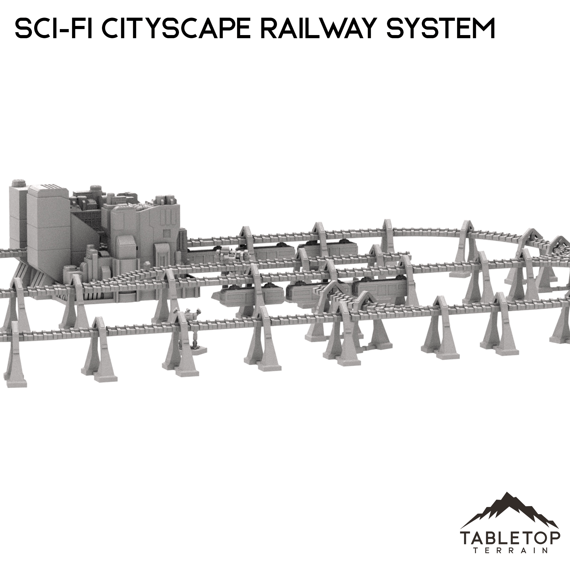 6mm Sci-Fi Cityscape Elevated Rail System