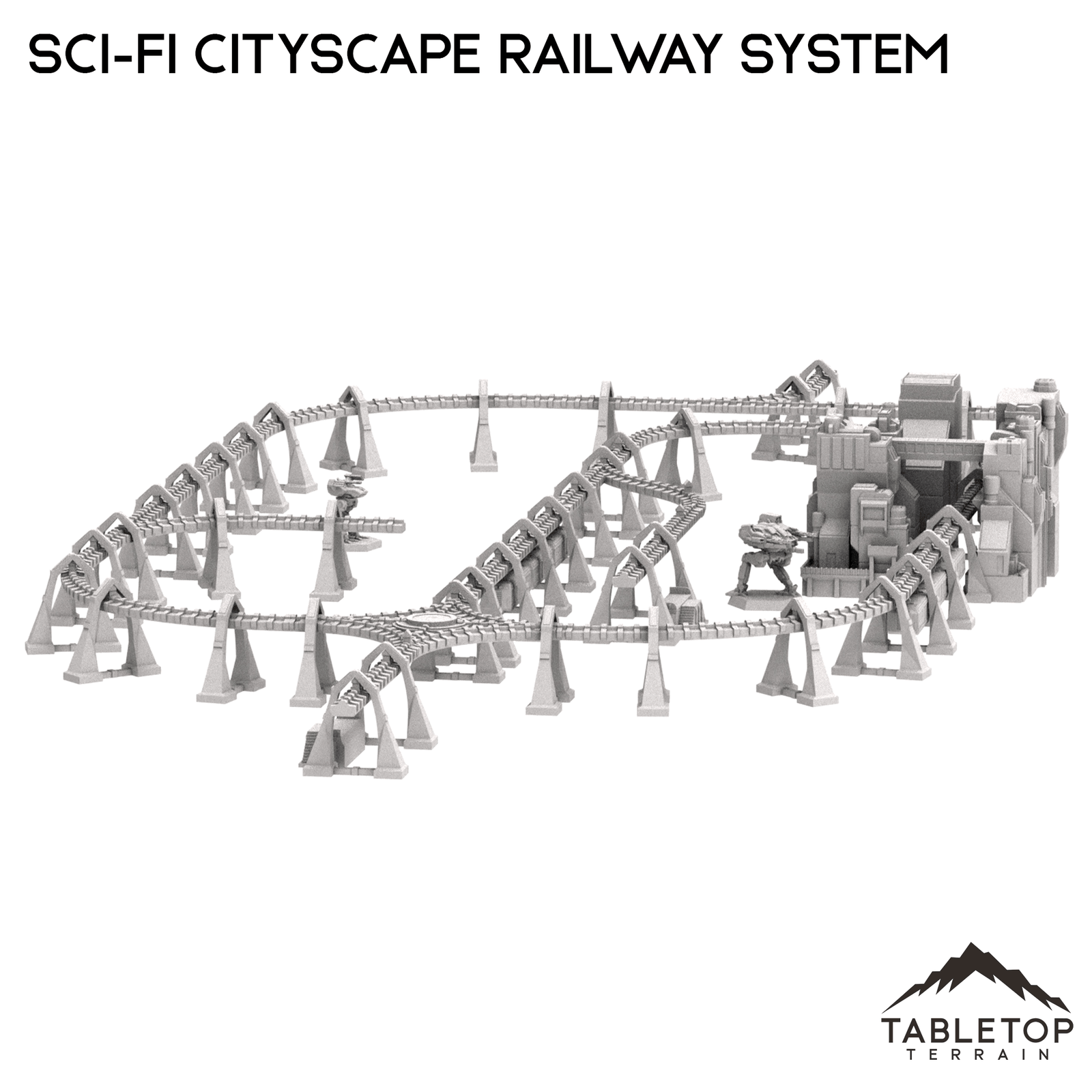 6mm Sci-Fi Cityscape Elevated Rail System