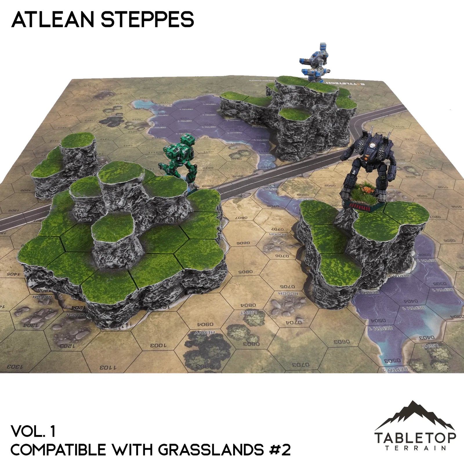 Grasslands #2 Compatible Map Hill Sets - Atlean Steppes