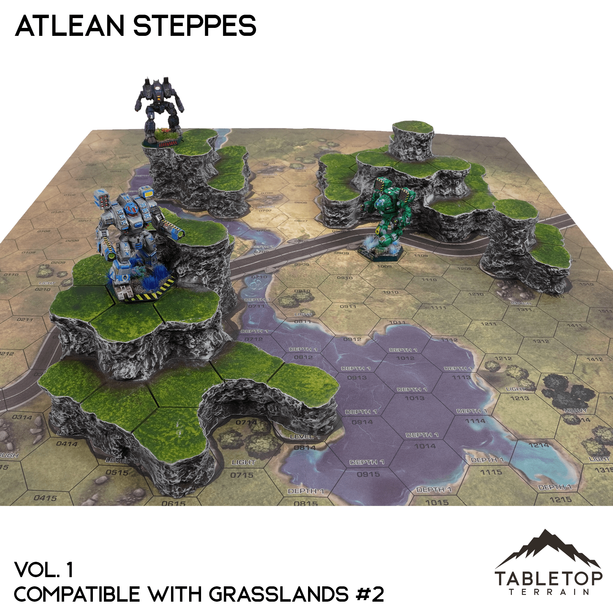 Grasslands #2 Compatible Map Hill Sets - Atlean Steppes
