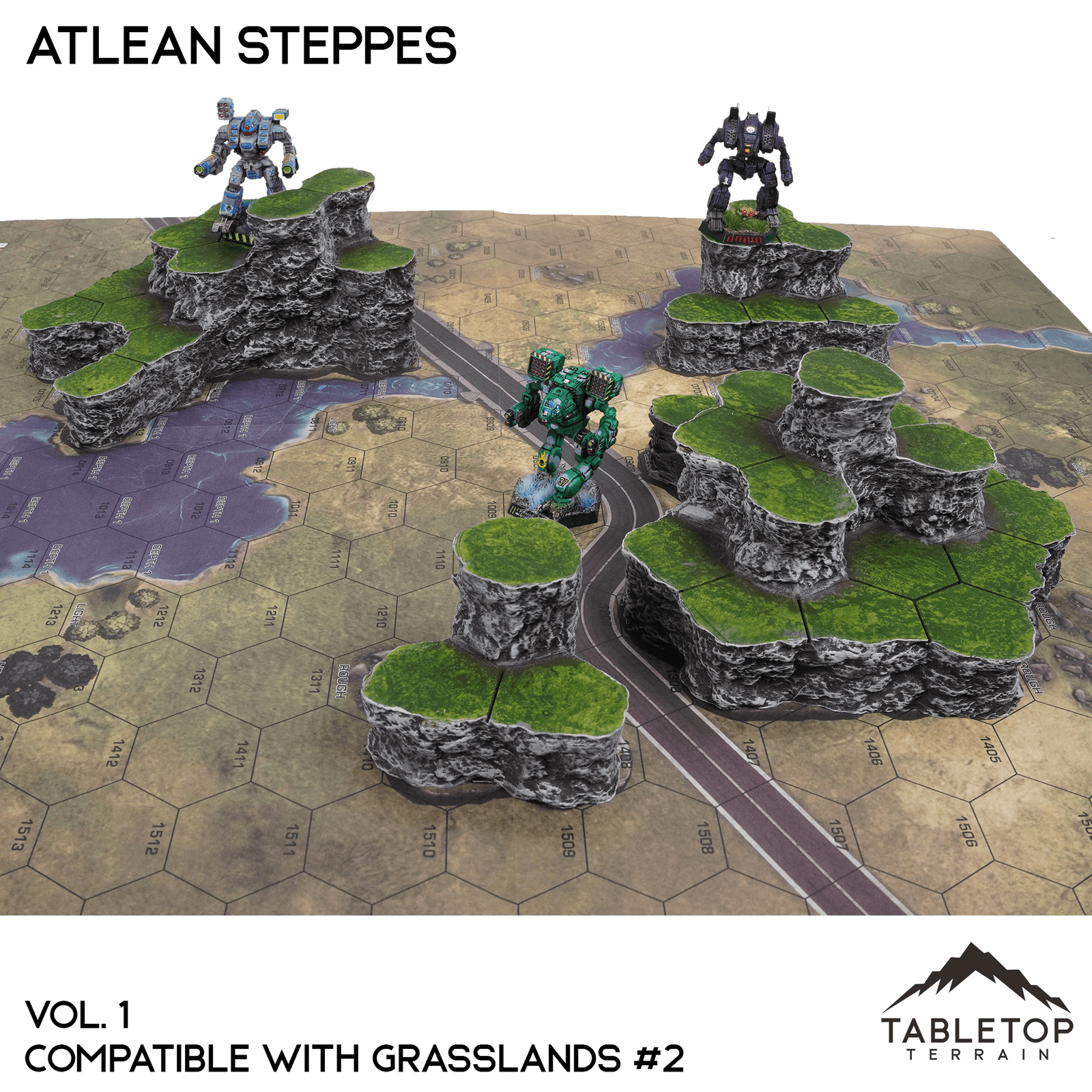 Grasslands #2 Compatible Map Hill Sets - Atlean Steppes