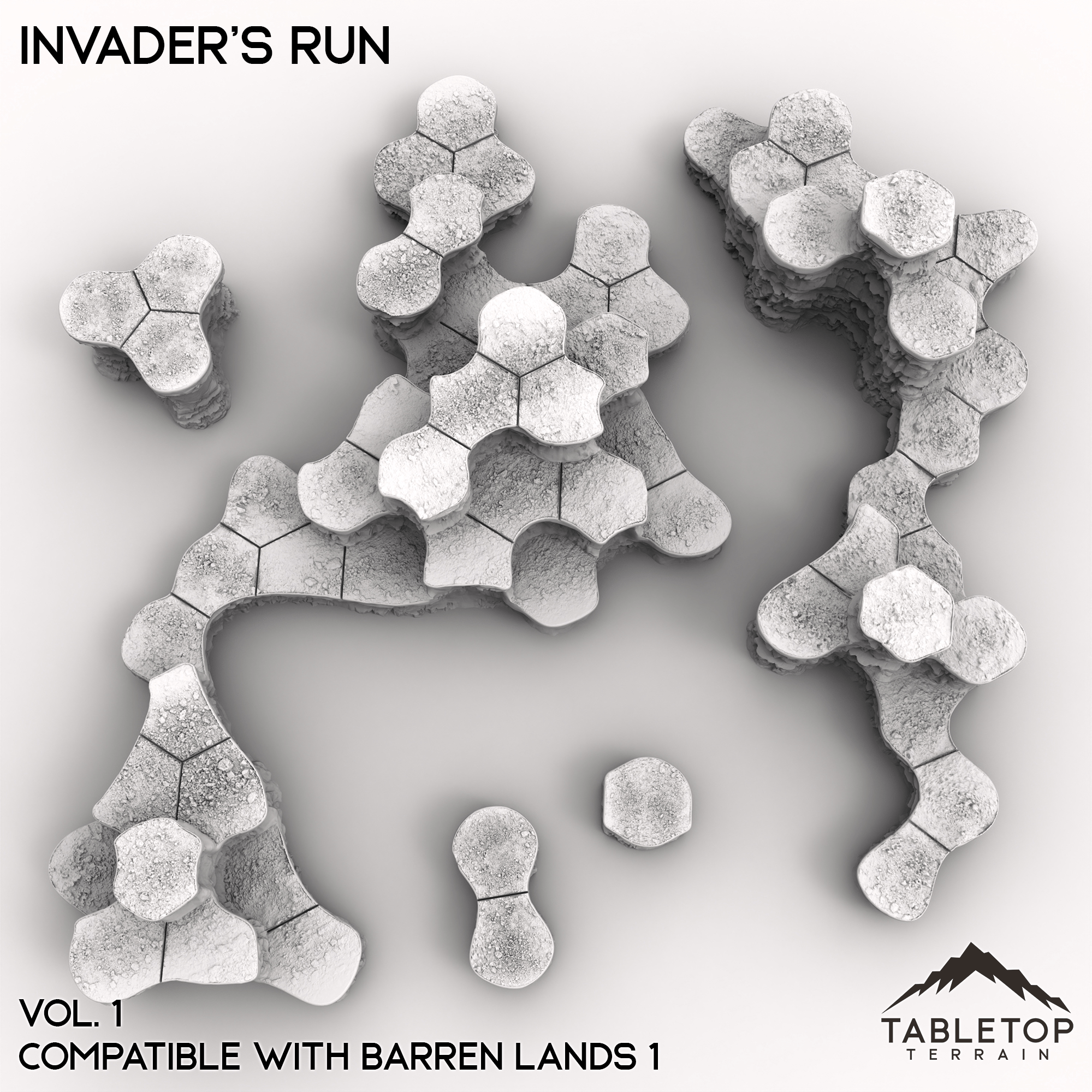 HEXTECH Invader's Run Map Hill Sets - 6mm