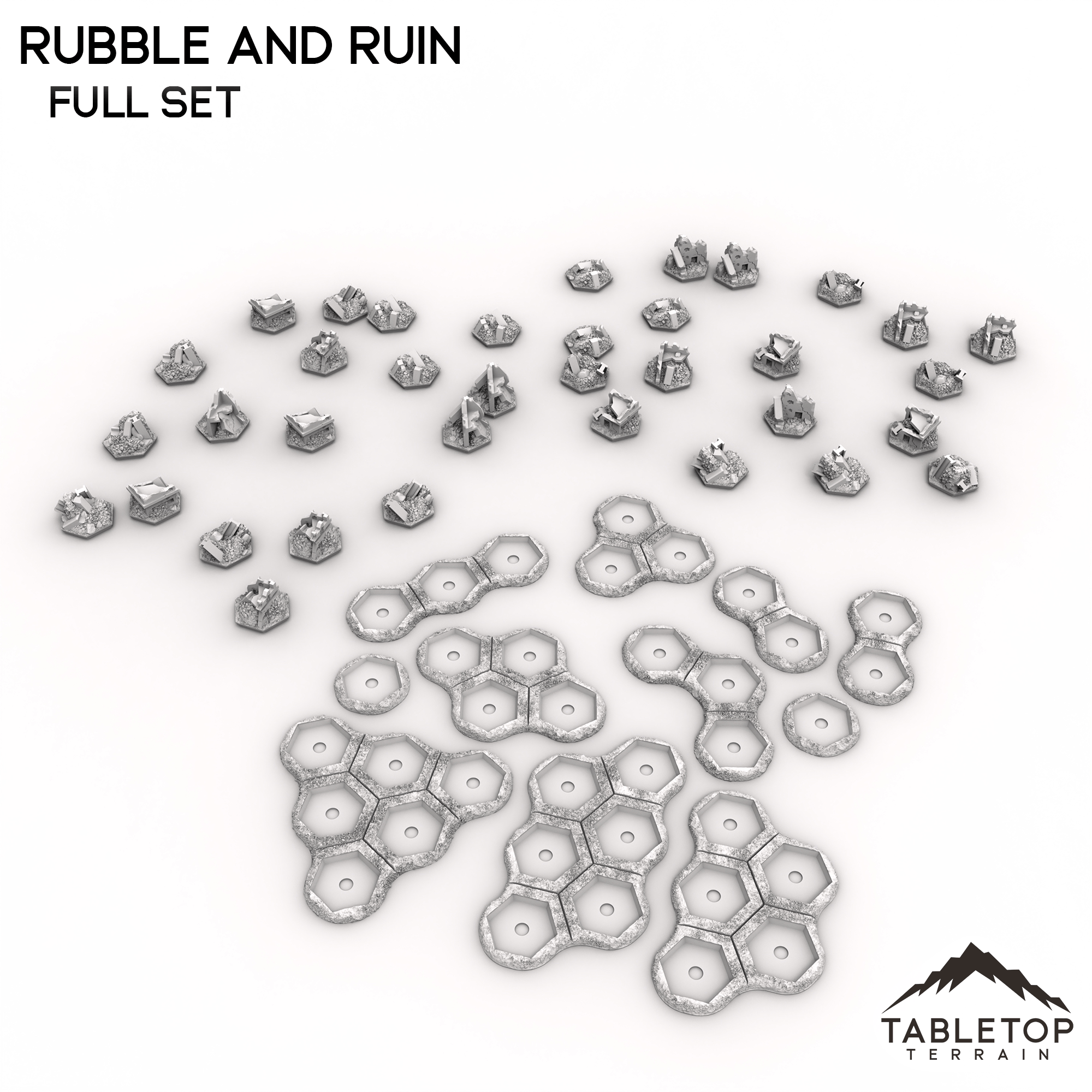 HEXTECH Rubble and Ruin Terrain Tiles - 6mm