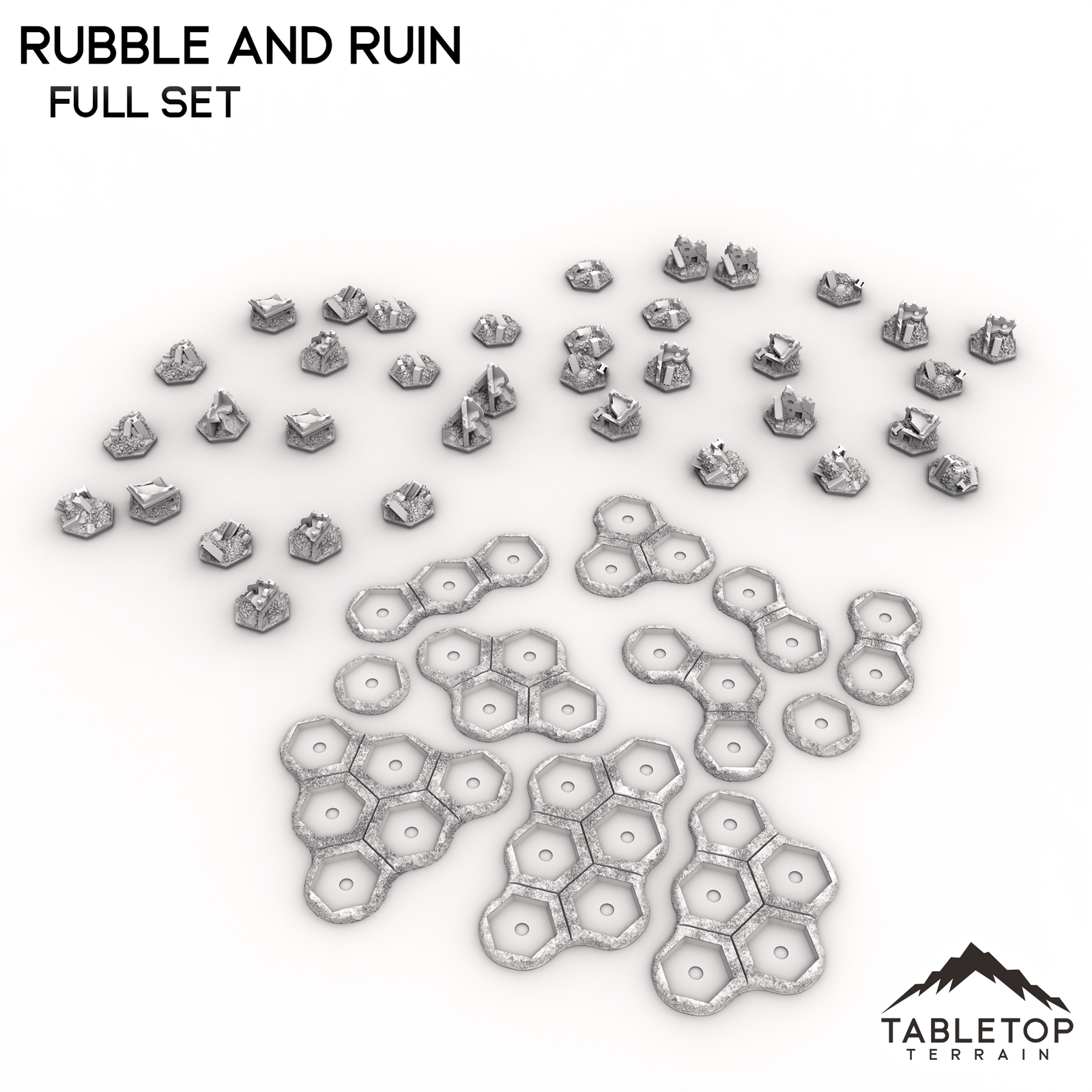 HEXTECH Rubble and Ruin Terrain Tiles - 6mm