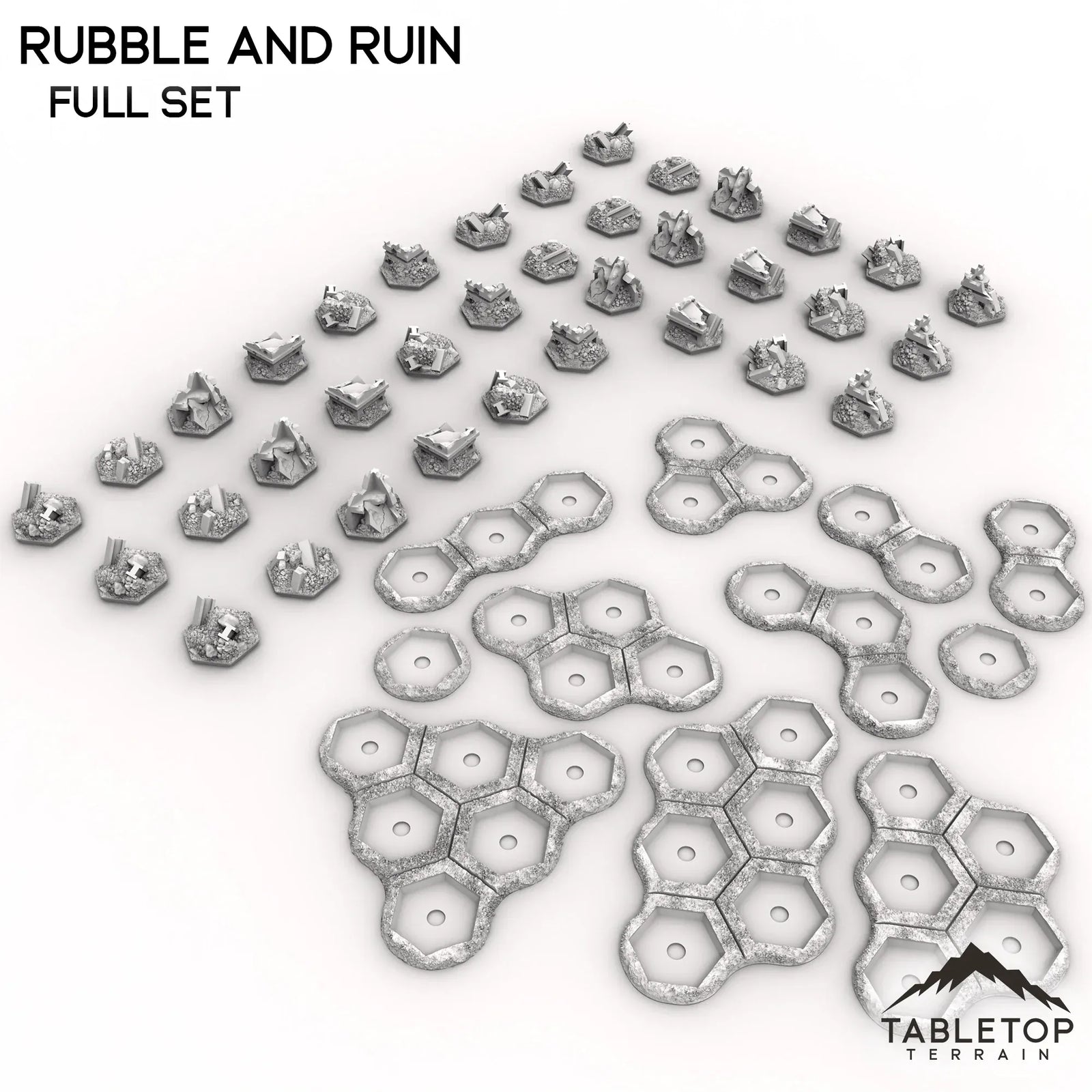 HEXTECH Rubble and Ruin Terrain Tiles - 6mm