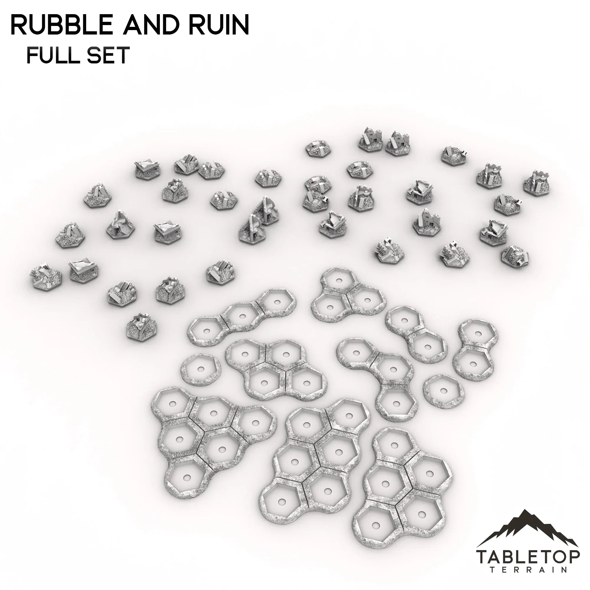 HEXTECH Rubble and Ruin Terrain Tiles - 6mm
