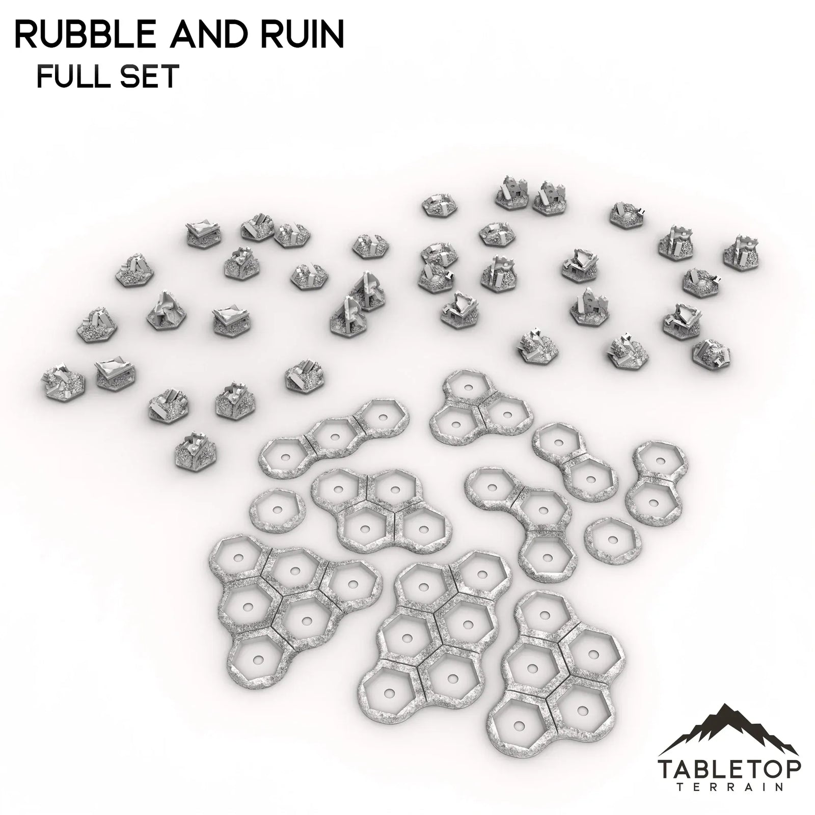 HEXTECH Rubble and Ruin Terrain Tiles - 6mm