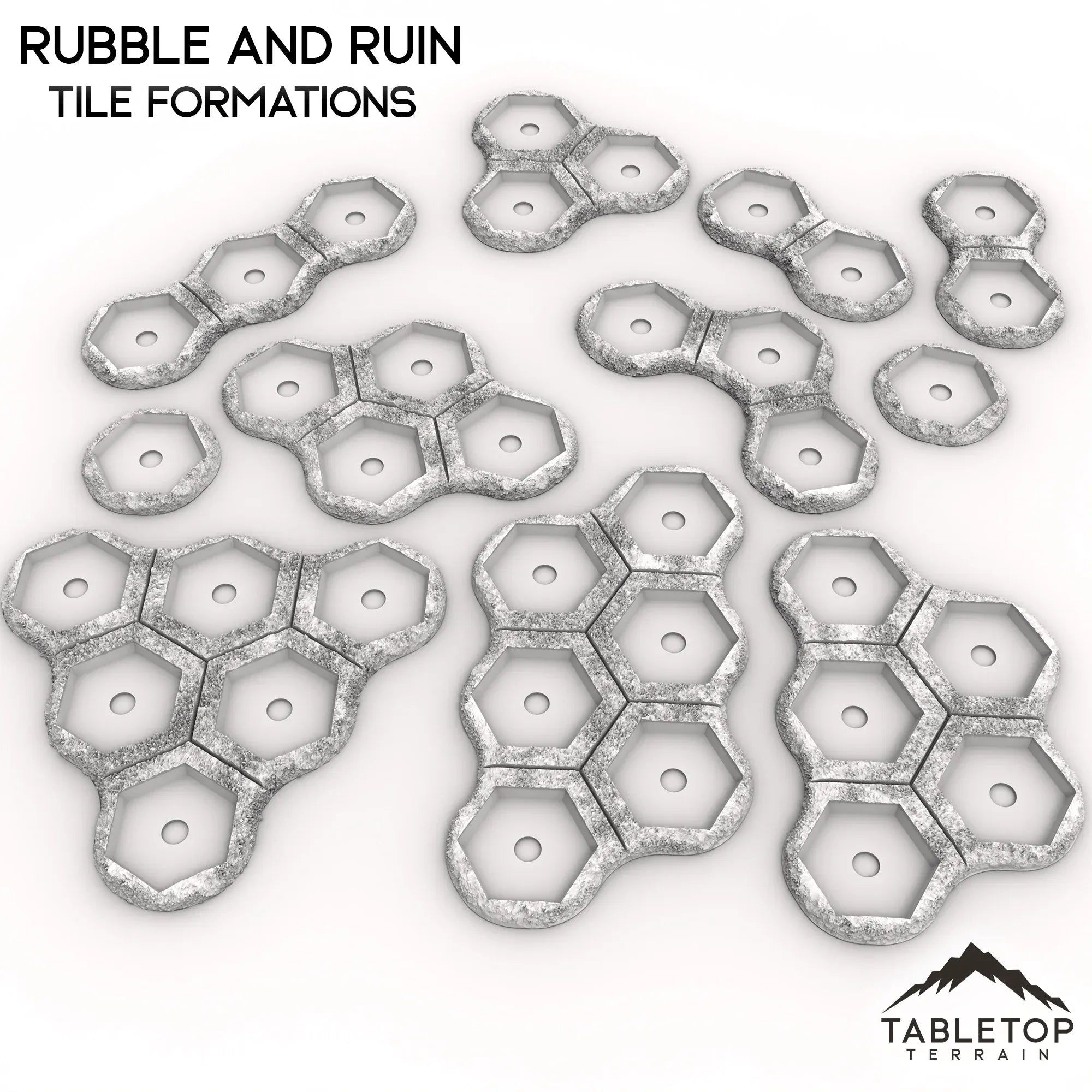 HEXTECH Rubble and Ruin Terrain Tiles - 6mm