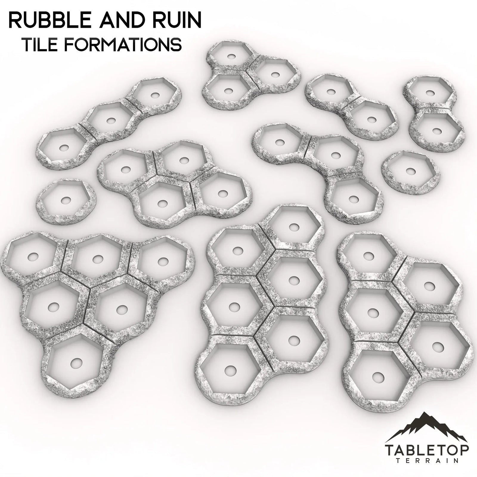 HEXTECH Rubble and Ruin Terrain Tiles - 6mm