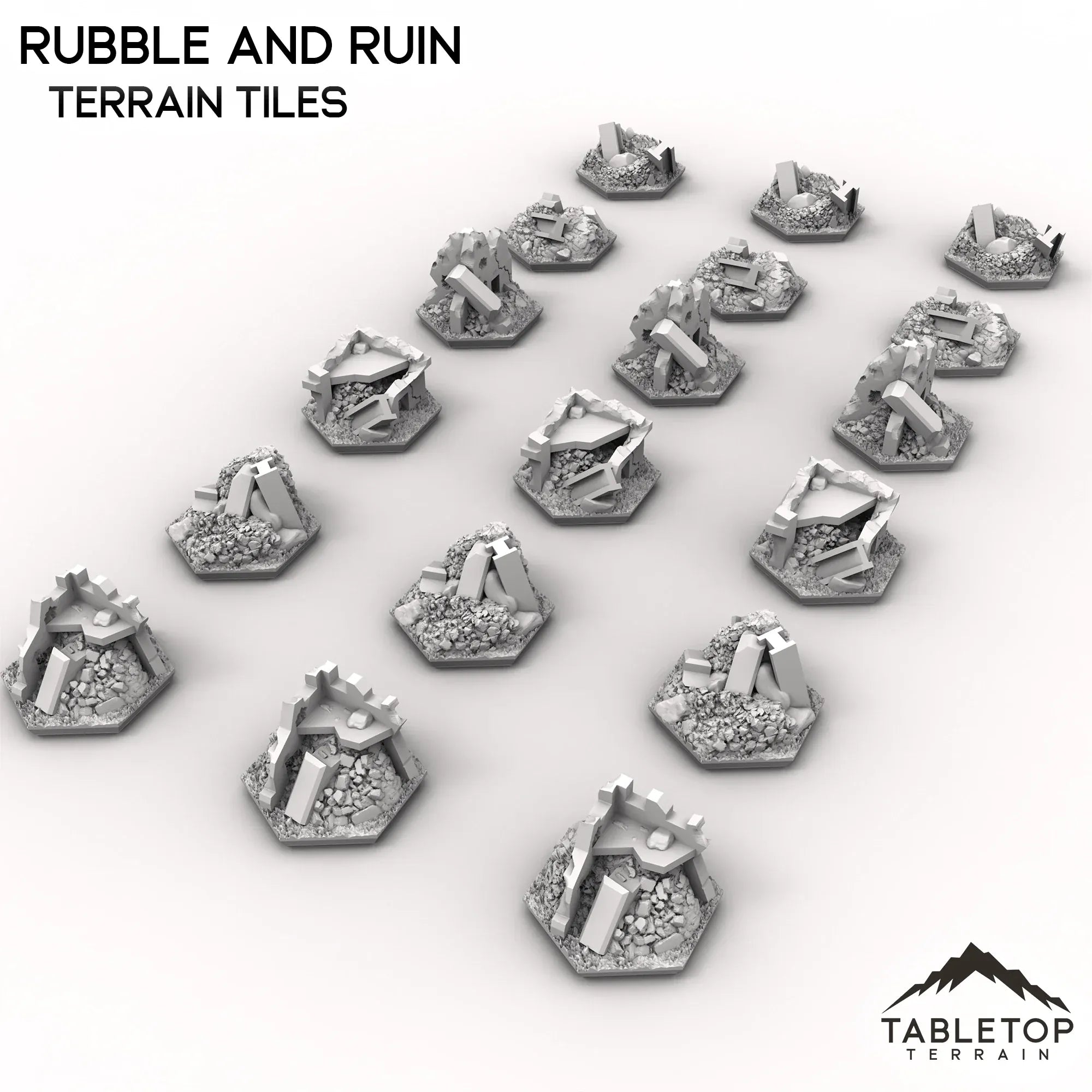 HEXTECH Rubble and Ruin Terrain Tiles - 6mm