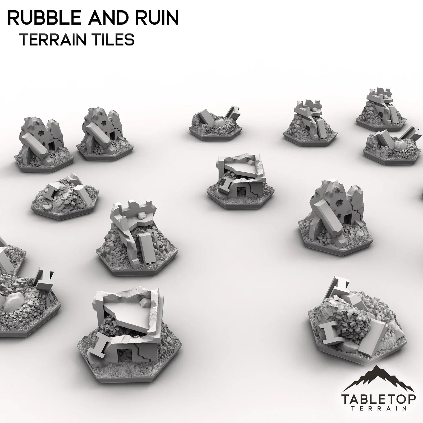 HEXTECH Rubble and Ruin Terrain Tiles - 6mm