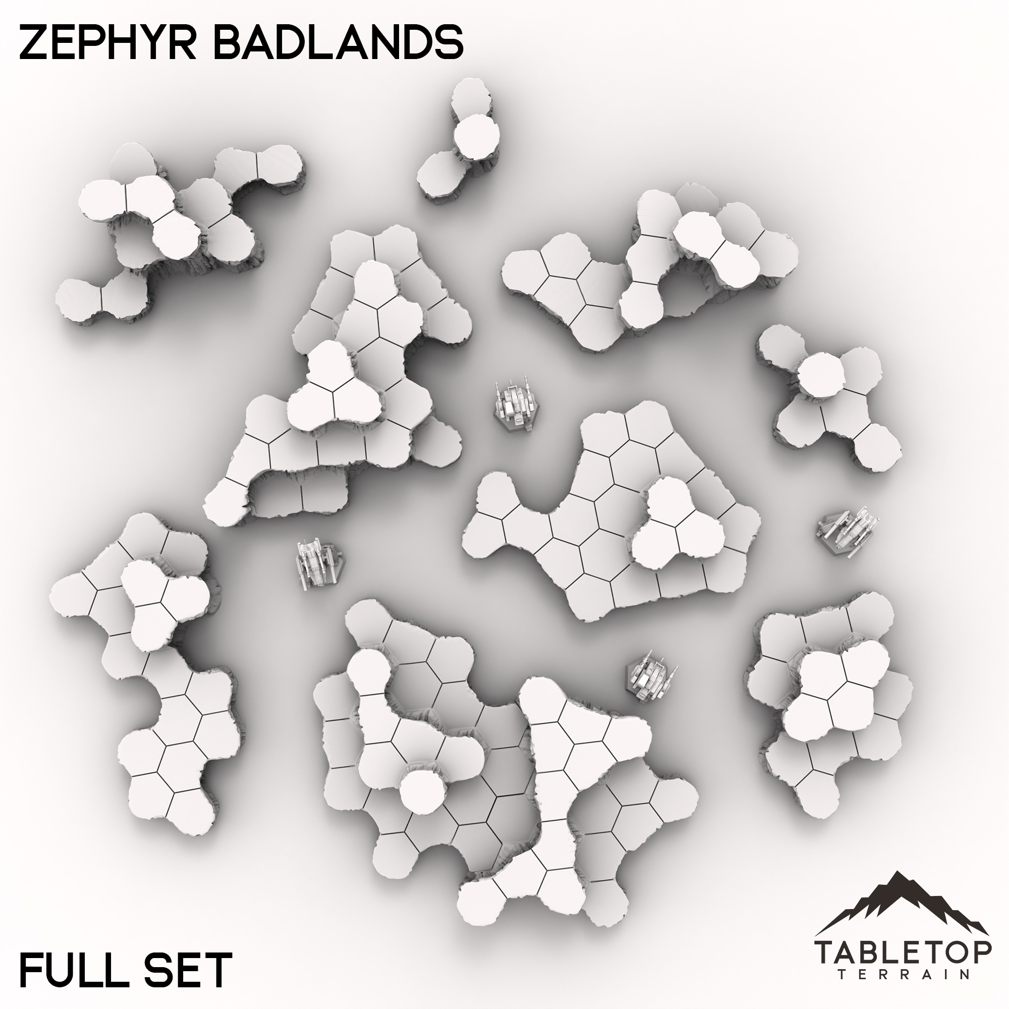 HEXTECH Zephyr Badlands Map Hill Sets - 6mm