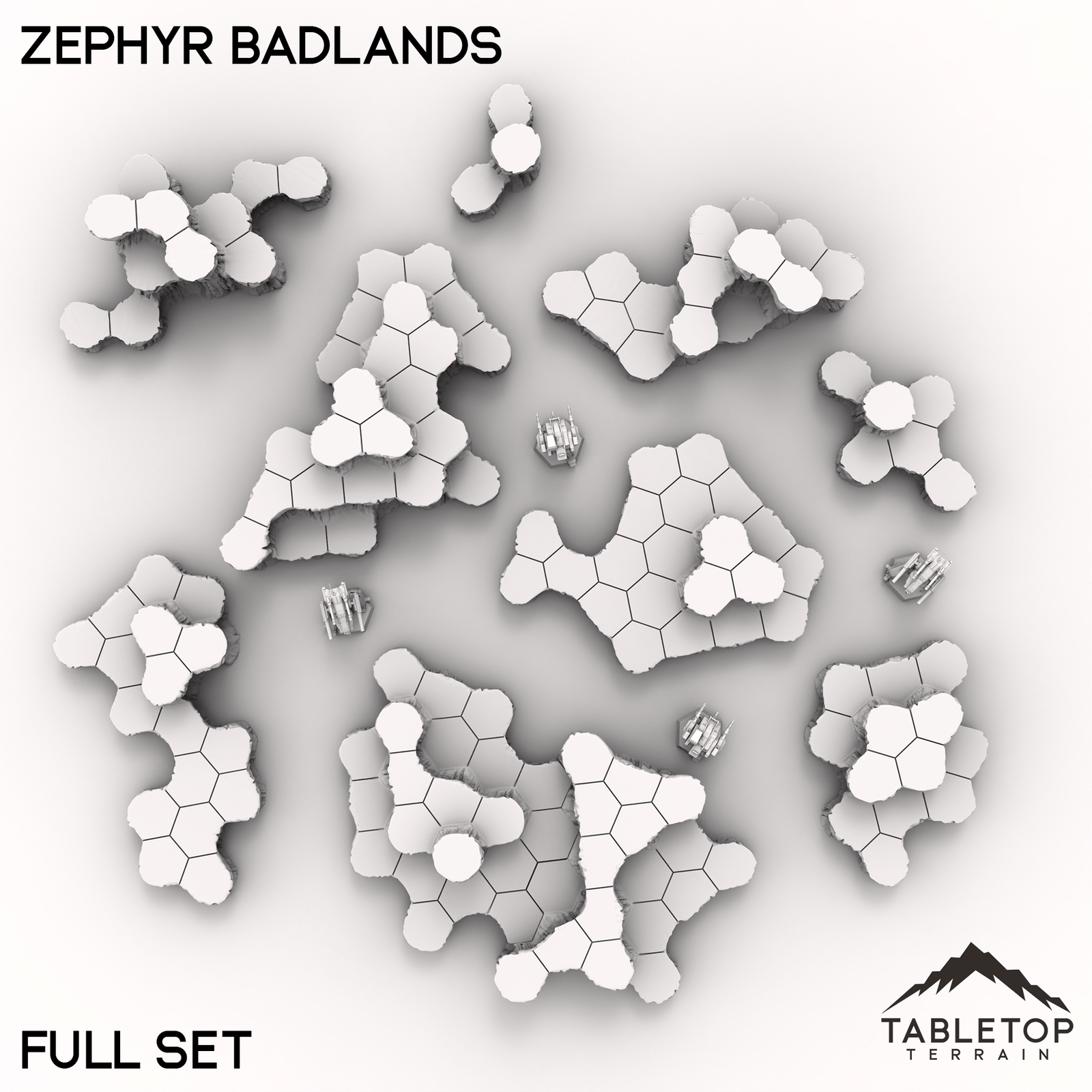 HEXTECH Zephyr Badlands Map Hill Sets - 6mm