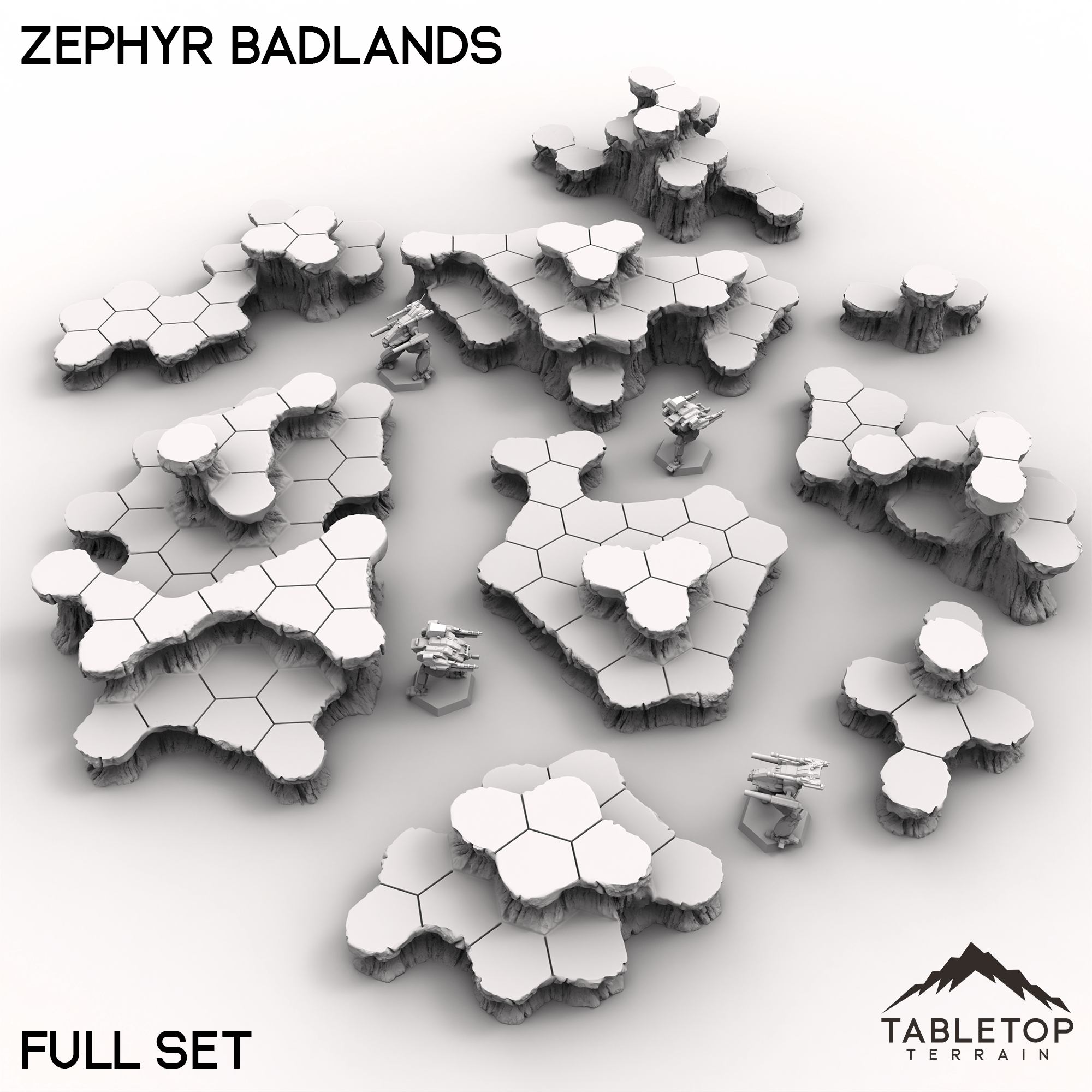 HEXTECH Zephyr Badlands Map Hill Sets - 6mm