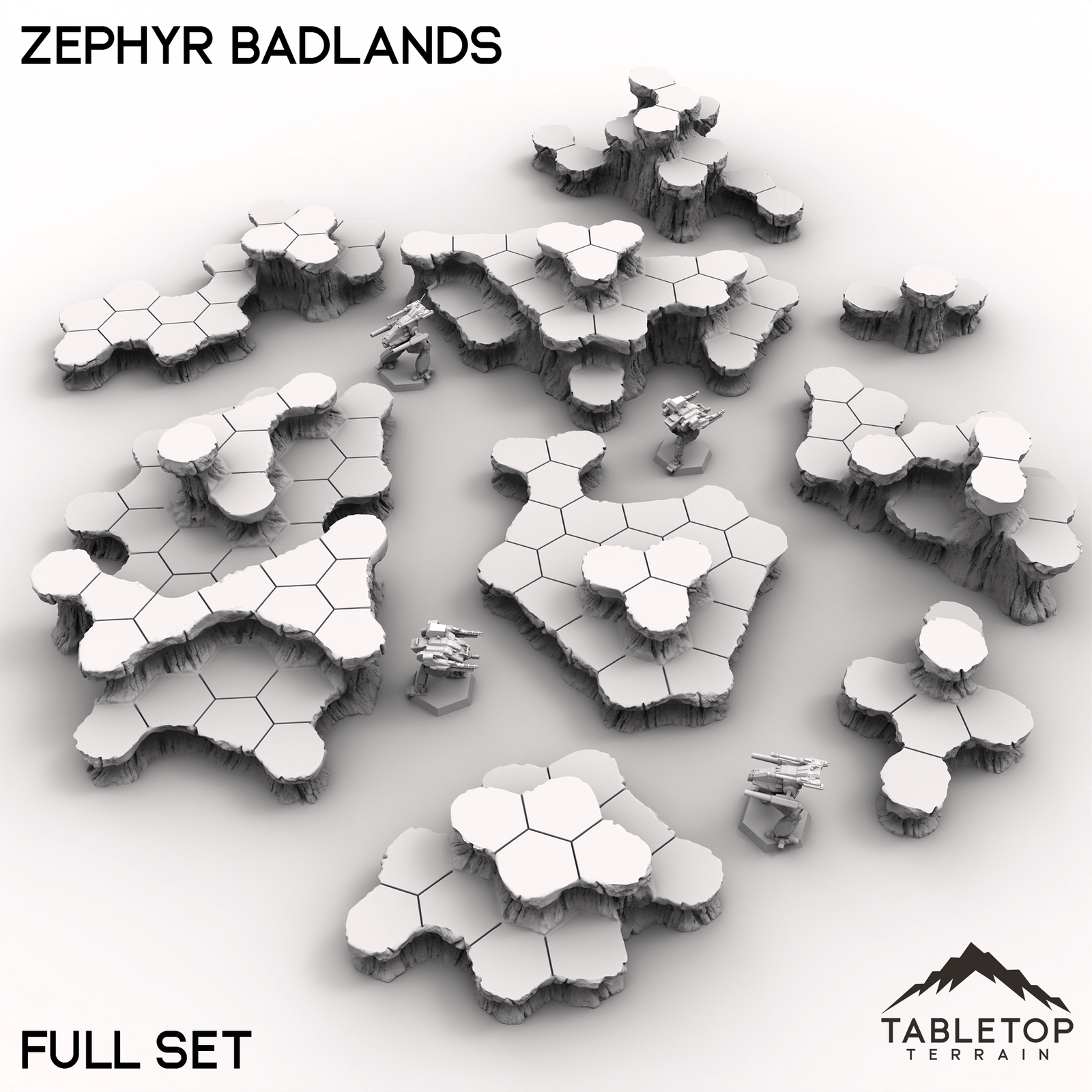 HEXTECH Zephyr Badlands Map Hill Sets - 6mm