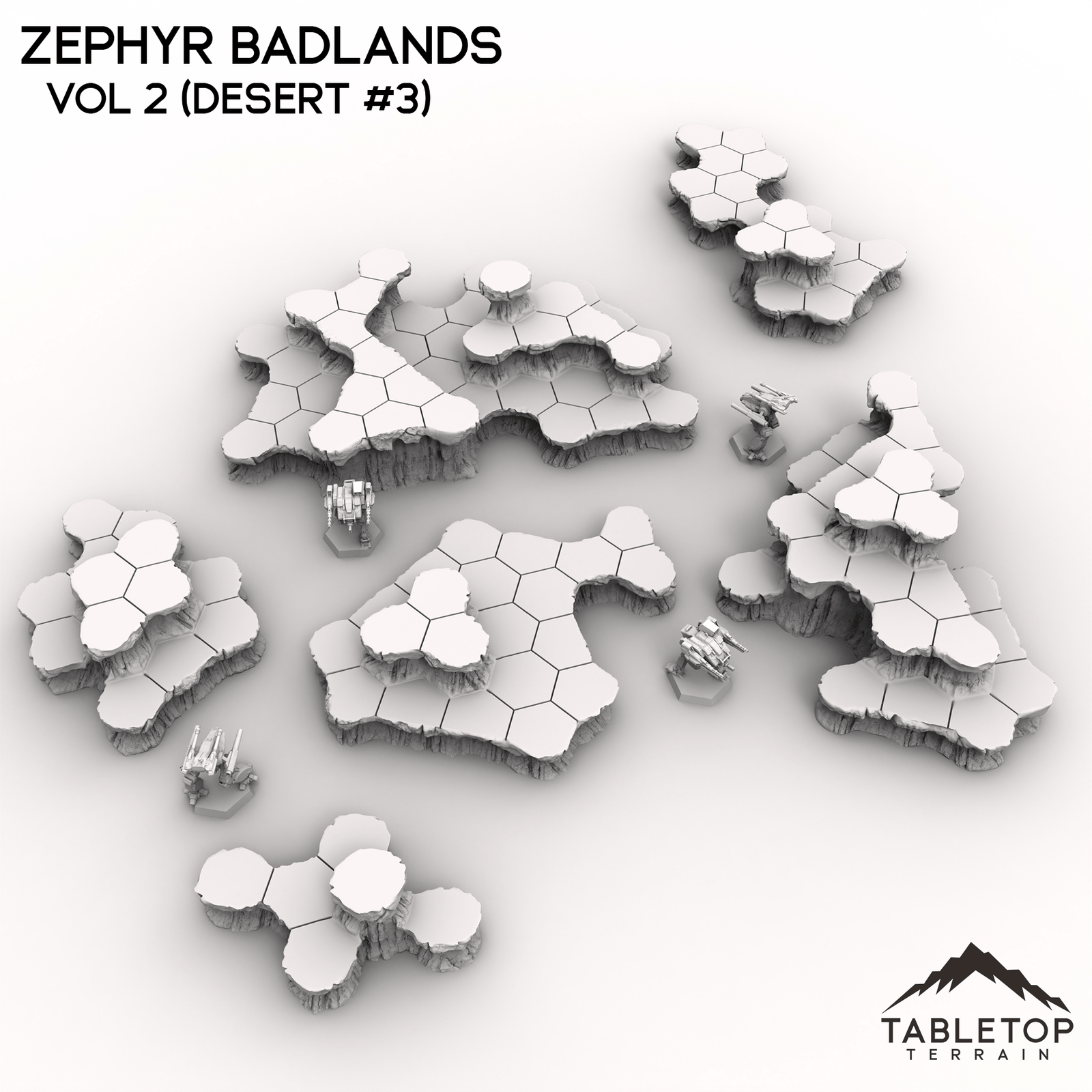 HEXTECH Zephyr Badlands Map Hill Sets - 6mm