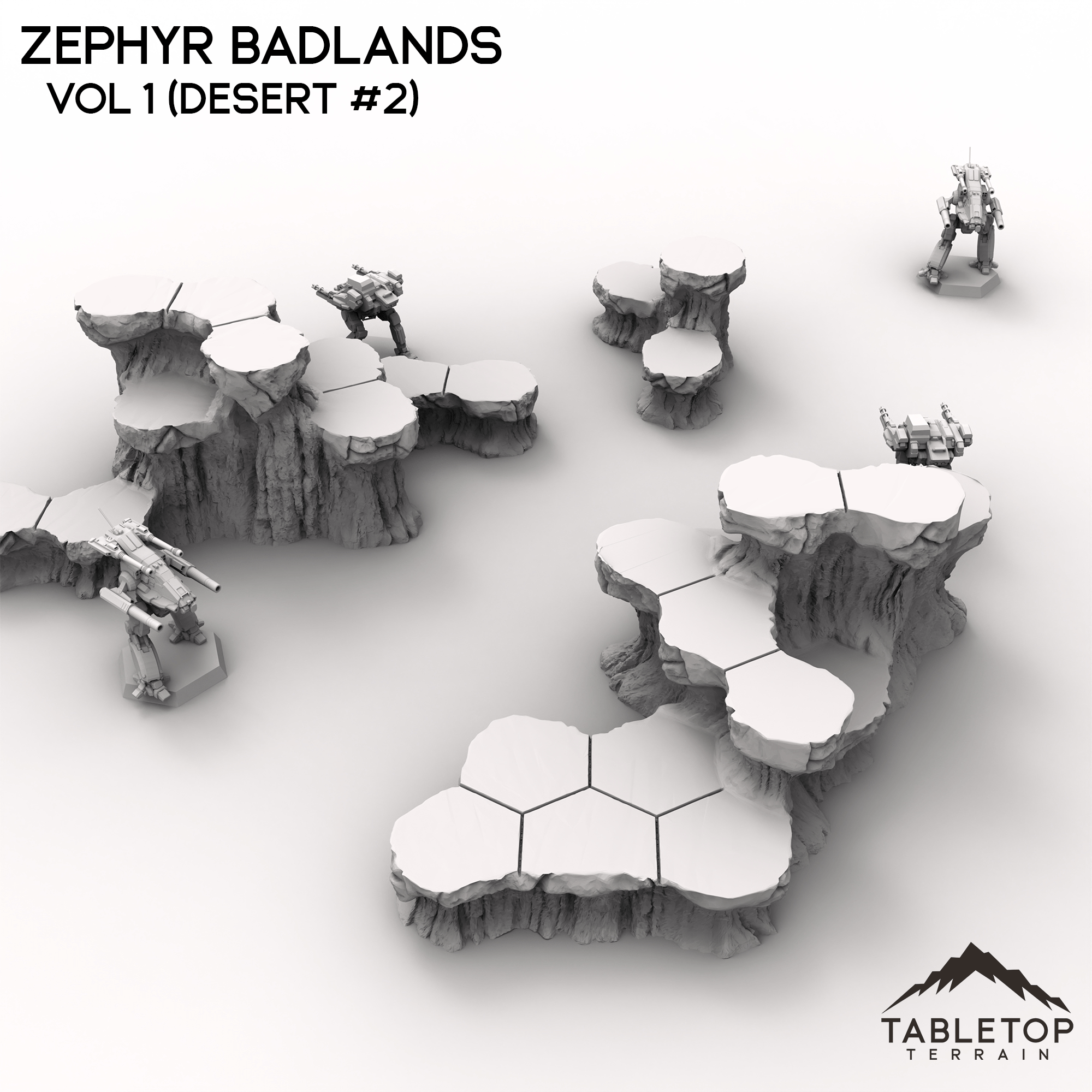 HEXTECH Zephyr Badlands Map Hill Sets - 6mm