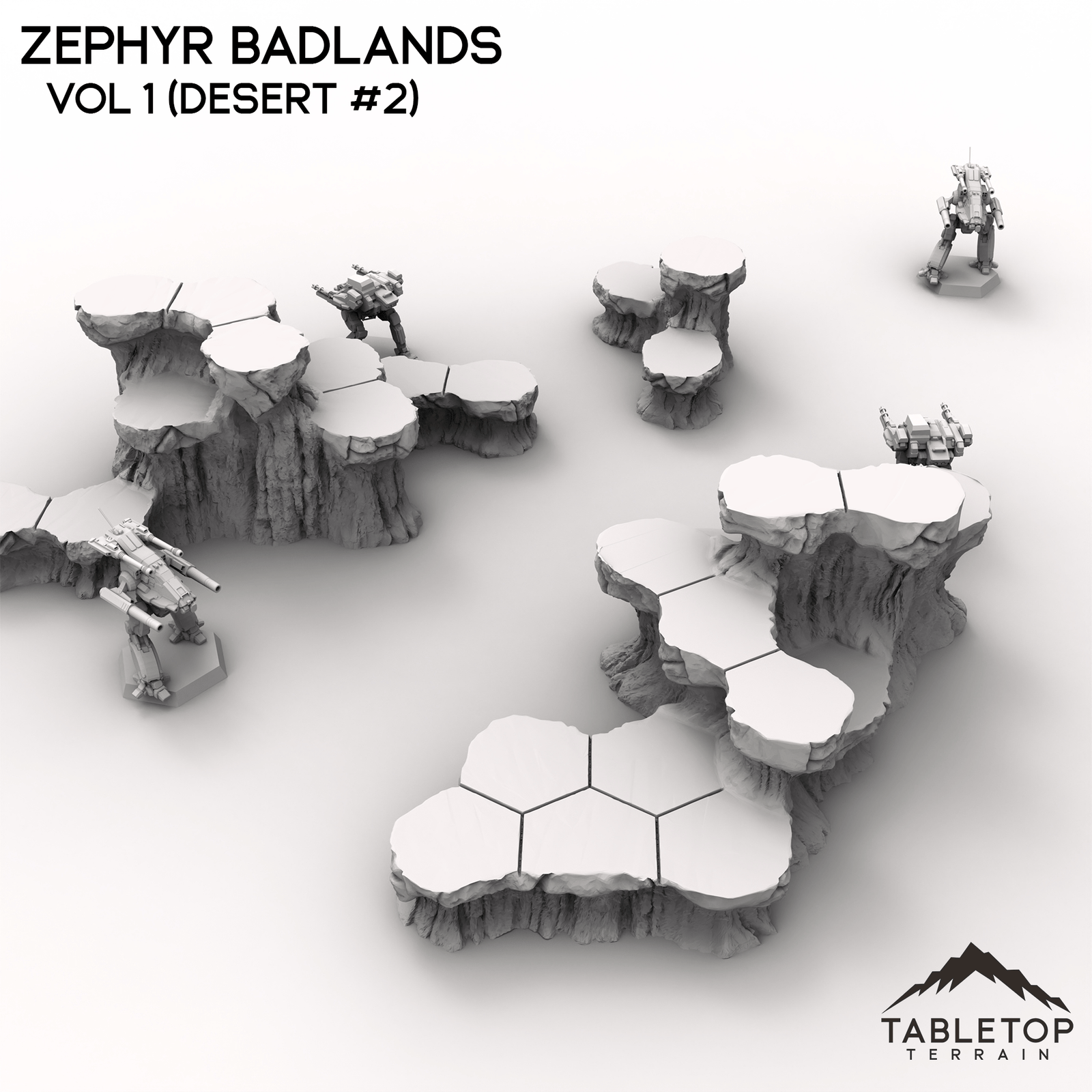 HEXTECH Zephyr Badlands Map Hill Sets - 6mm