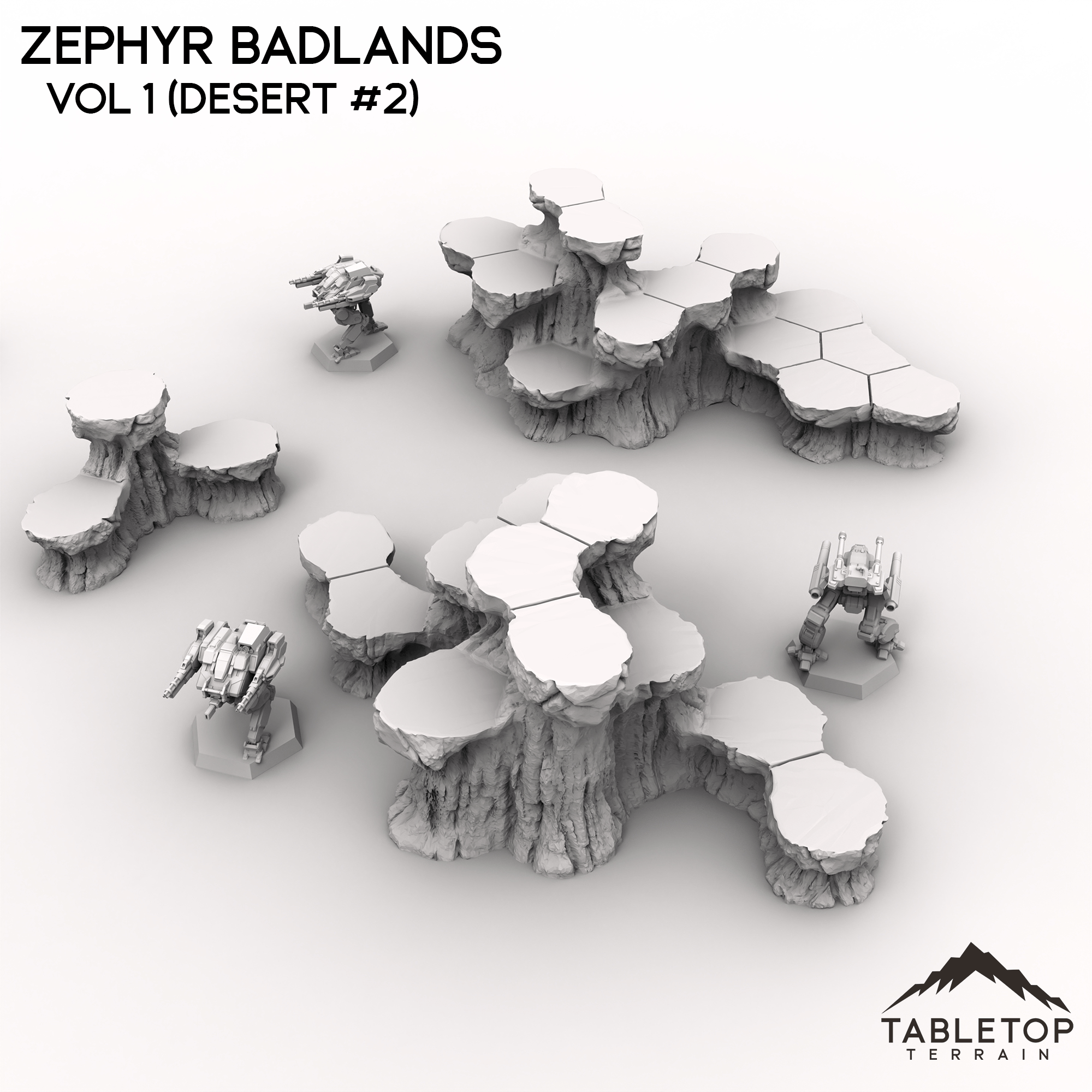 HEXTECH Zephyr Badlands Map Hill Sets - 6mm