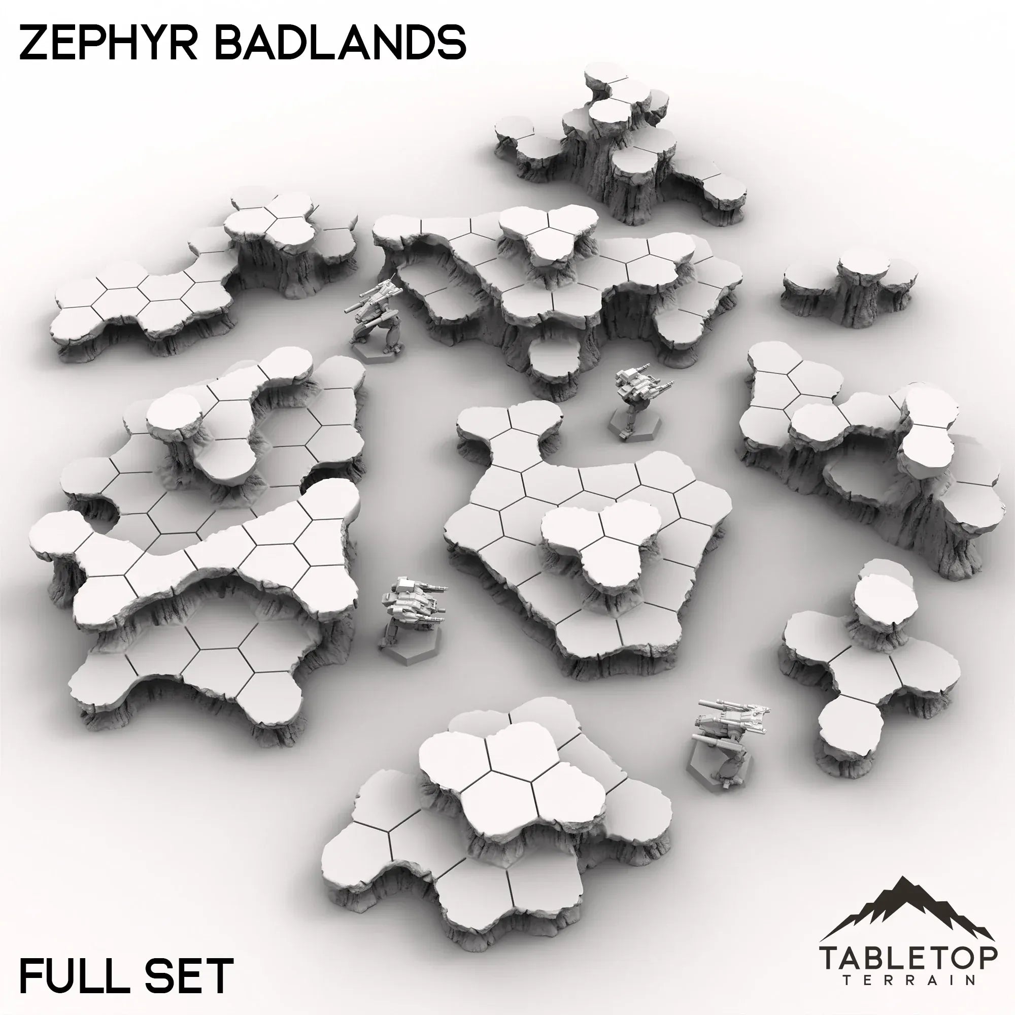 HEXTECH Zephyr Badlands Map Hill Sets - 6mm