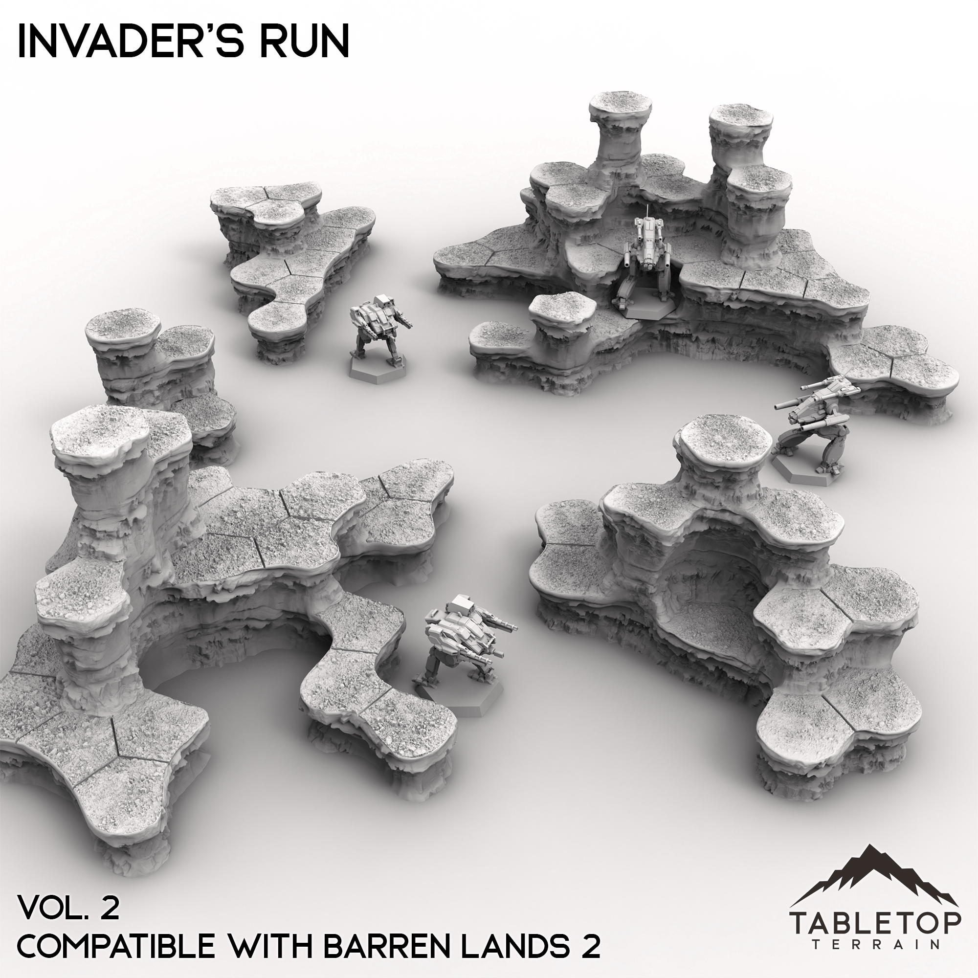 HEXTECH Invader's Run Map Hill Sets - 6mm