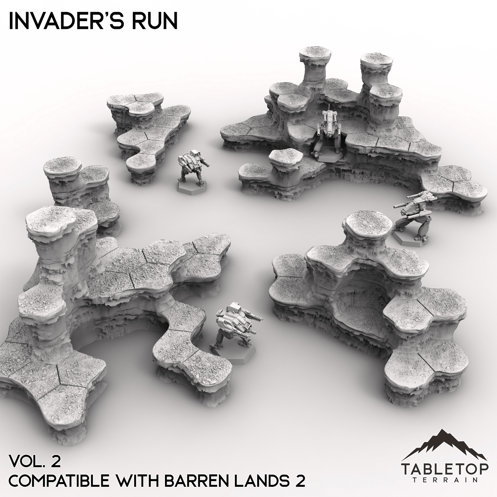 HEXTECH Invader's Run Map Hill Sets - 6mm