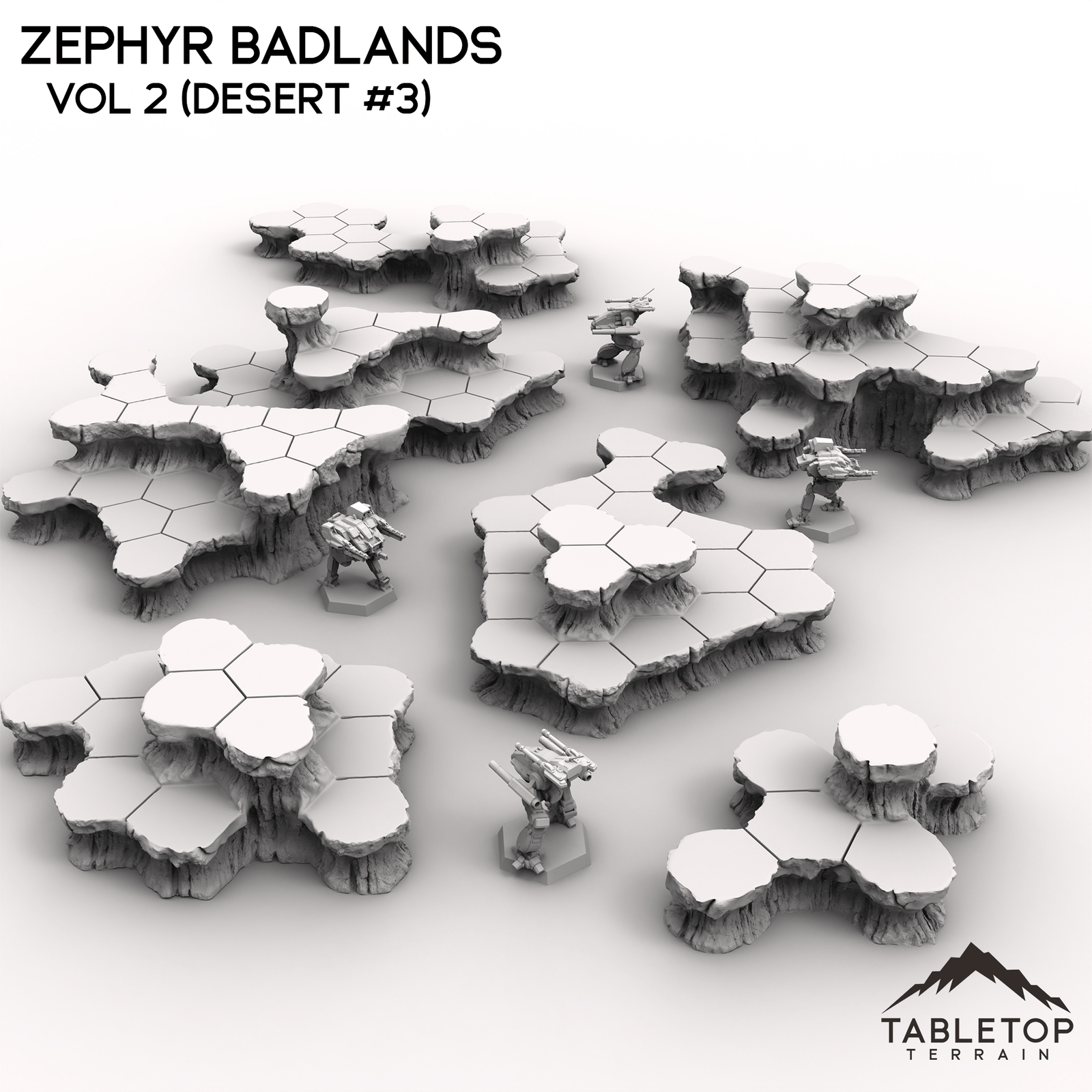 HEXTECH Zephyr Badlands Map Hill Sets - 6mm