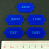 Mecha Combat Double-Sided Jump/Skid Tokens, Blue (5)